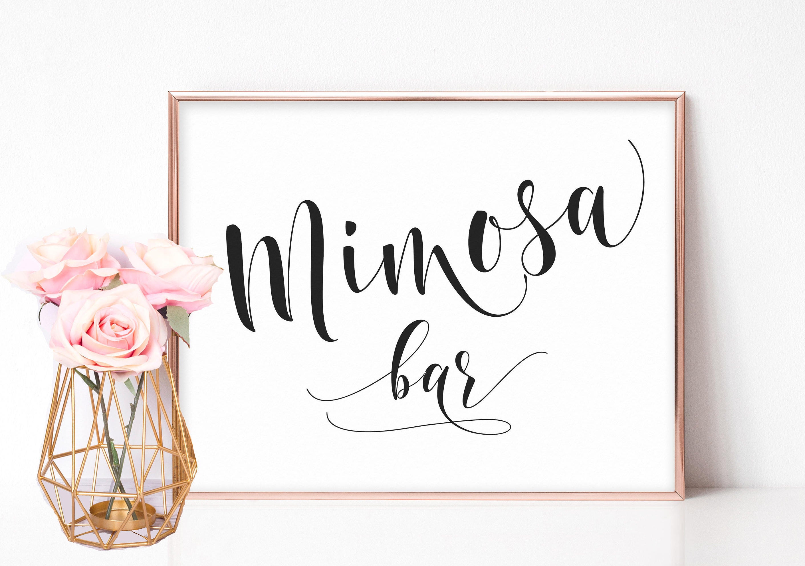 Mimosa Bar Sign Mimosa Sign Bridal Shower Signs Mimosa Bar Etsy