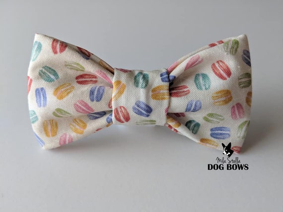 Cotton dog bow Football Dog Bow Tie Handmade in USA Dog Collar Bow Mila Stella Dog Bow