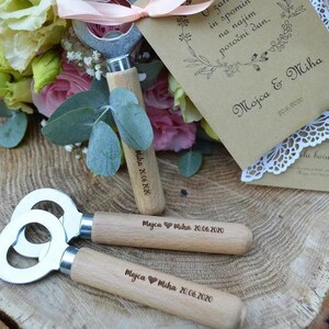 Custom Engraved Wooden Bottle Opener for Gift