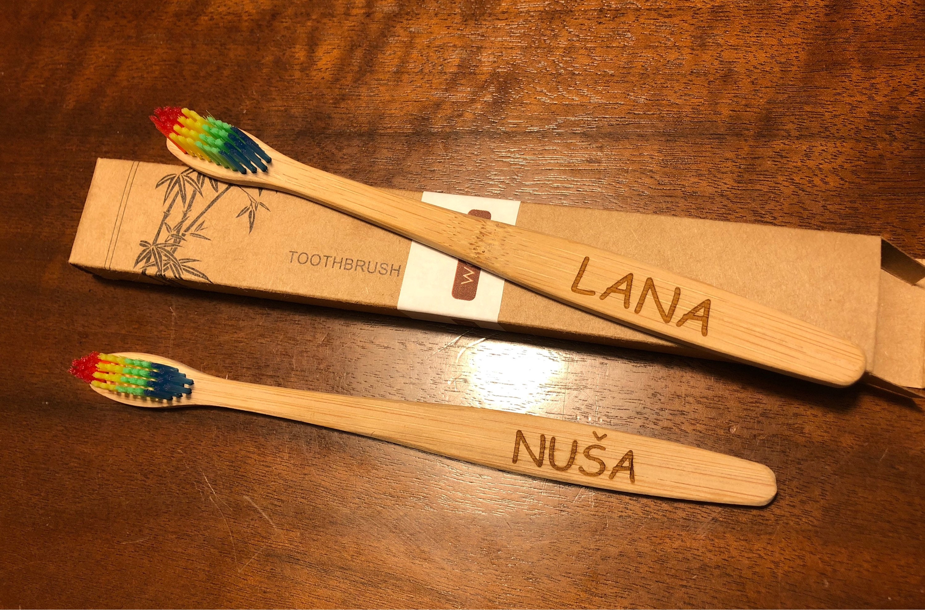 Personalised Wooden Toothbrush With Your Name Etsy Canada