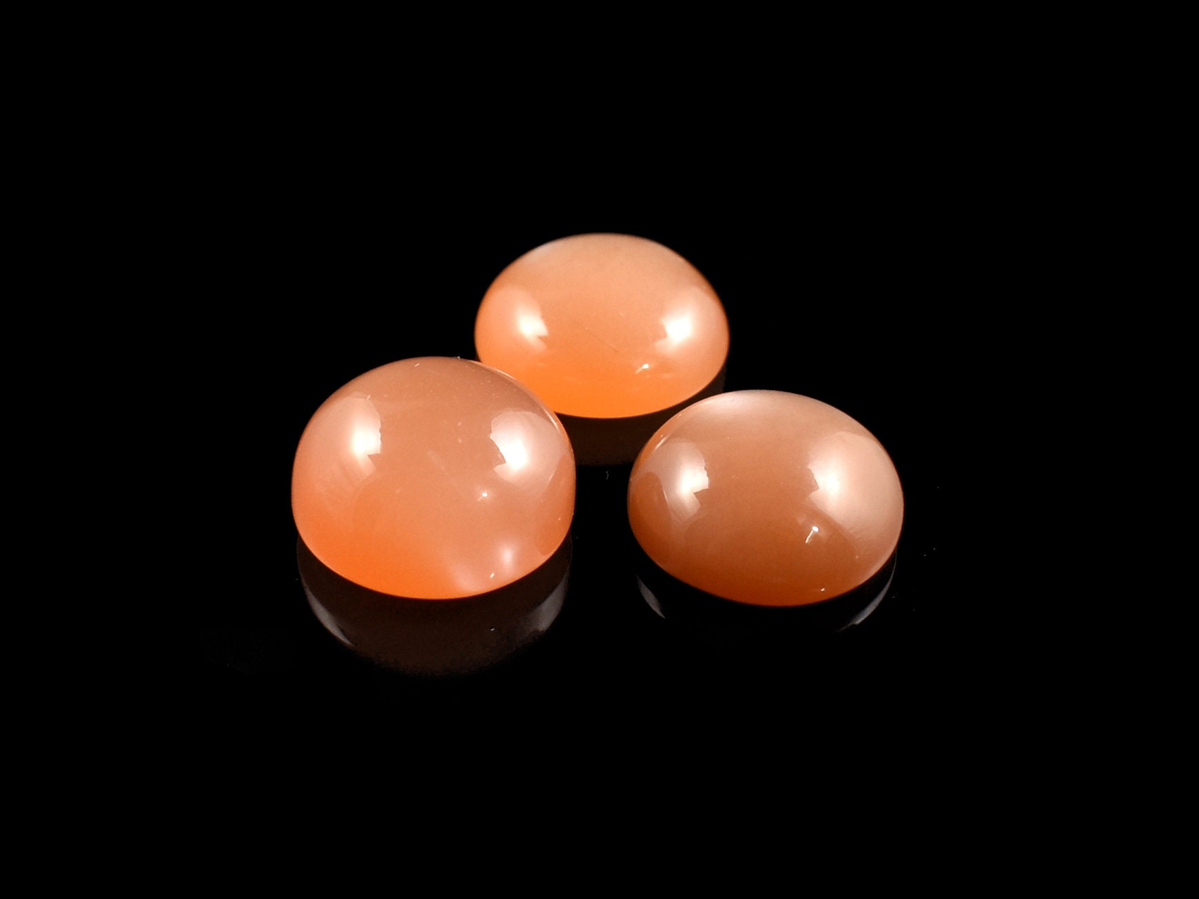 Natural Peach Moonstone Gemstone Smooth Peach Moonstone Round Etsy