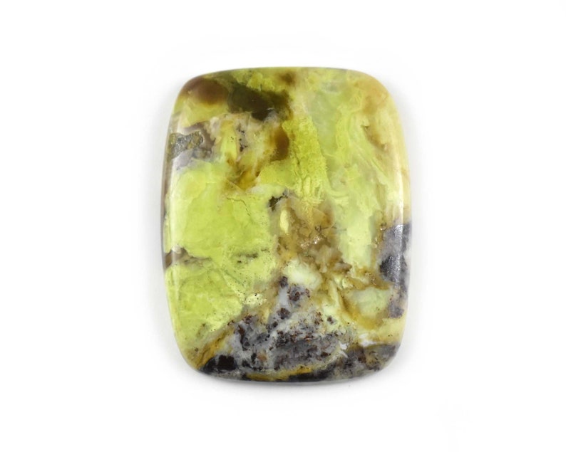 Cushion Shape Green Opal Gemstone Smooth Green Opal Loose Gemstone Natural Green Opal Cabochon Natural Opal 42 Carat 37x29x5 MM C-0514