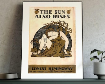 Ernest Hemingway Poster: Sun Also Rises First Edition Book Cover (Multiple Sizes)