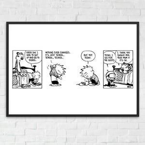 Calvin and Hobbes Poster Calvin and Hobbes Wall Art Calvin and Hobbes Print Calvin and Hobbes Art Calvin and Hobbes Gift