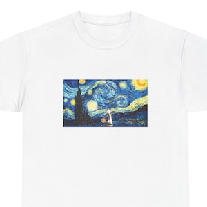 Calvin and Hobbes Heavy Cotton T Shirt Calvin and Hobbes Tee Shirt Calvin and Hobbes T Shirt Vincent Van Gogh Starry Night Tee Shirt