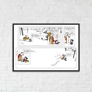 Calvin and Hobbes Wall Art: Let's Go Exploring Poster | Comic Print | Nostalgic Gift