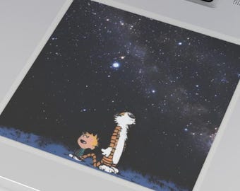 Sticker Calvin et Hobbes : étoiles de l'infini (plusieurs tailles)