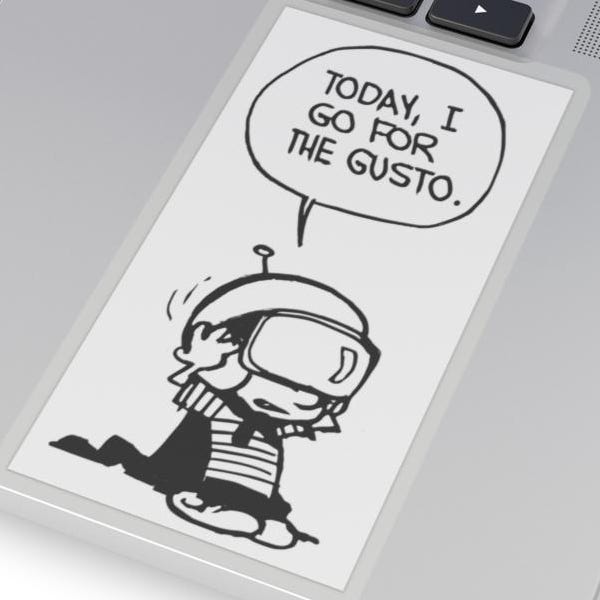 Pegatina de Calvin y Hobbes: Gusto (varios tamaños)