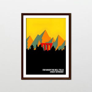 Hemingway Poster For Whom The Bell Tolls Hemingway Print Hemingway Wall Art Hemingway Book Cover Novel Cover Literature Art