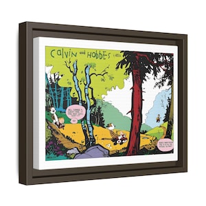 Calvin and Hobbes Framed Canvas Calvin and Hobbes Canvas Framed Art Calvin and Hobbes Framed Print Gift