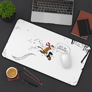 Calvin and Hobbes Desk Mat Calvin and Hobbes Desk Pad Calvin and Hobbes Lets Go Exploring