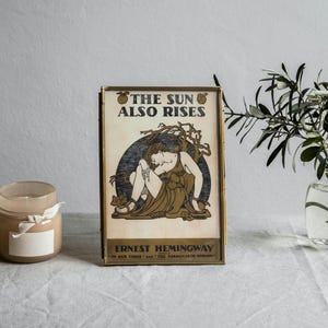 Ernest Hemingway Book Cover Poster First Edition Sun Also Rises Hemingway Novel Cover Hemingway Print Hemingway Poster