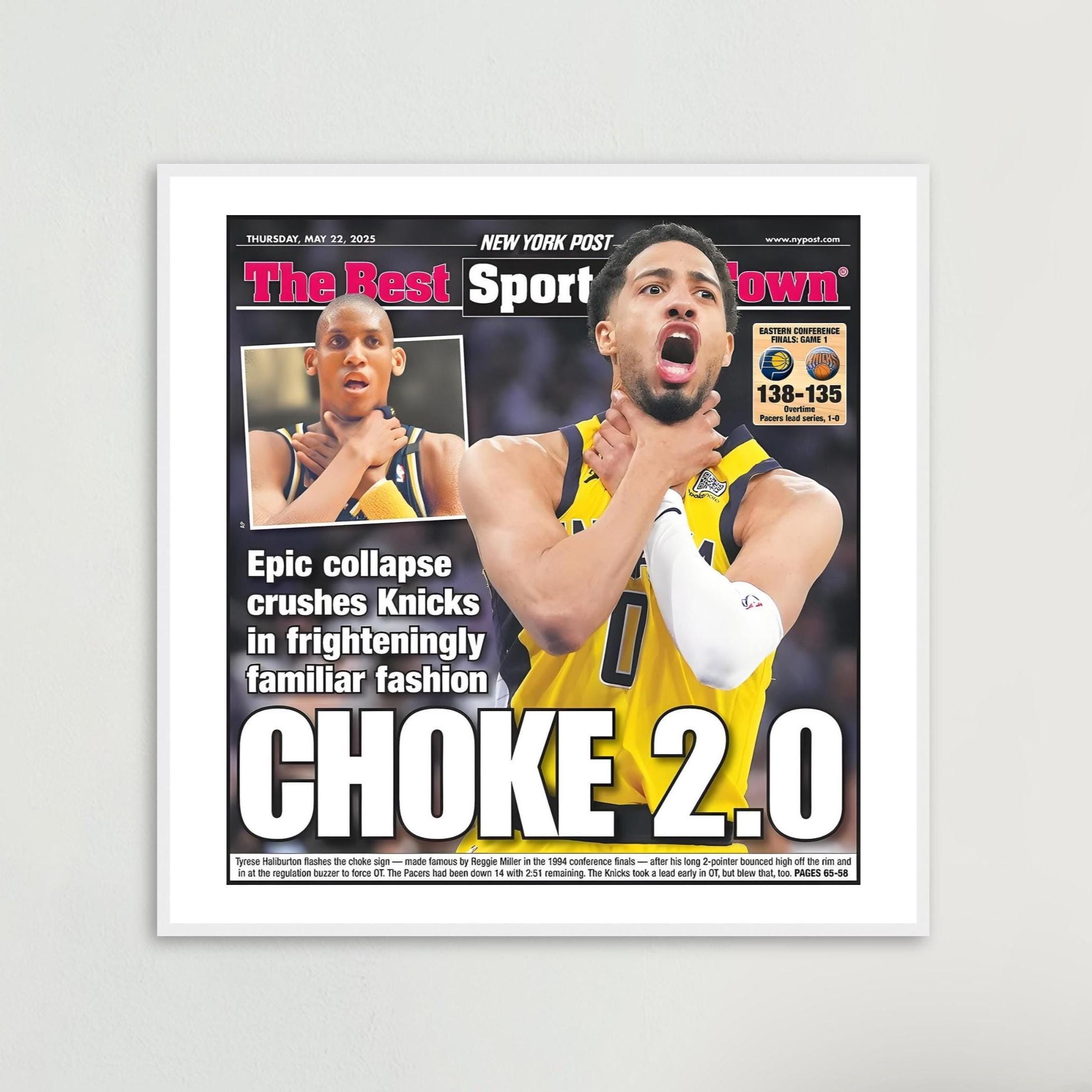 Tyrese Haliburton Framed Poster: Choke 2.0 Newspaper Cover
