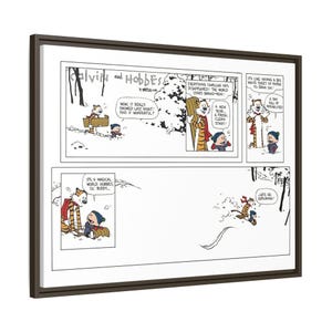 Calvin and Hobbes Framed Canvas Let&#39;s go exploring Calvin and Hobbes Framed Art Calvin and Hobbes Framed Print Gift