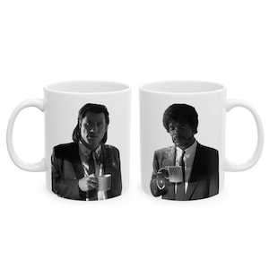 Pulp Fiction Ceramic Mug 2 sizes: John Travolta and Samuel L Jackson