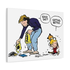Calvin and Hobbes Canvas Comic Book Wall Art Cartoon Print Gift for Calvin and Hobbes Fan