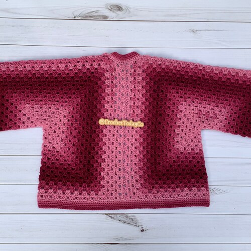Raspberry Cropped Crochet Cardigan - Granny Hexagon Cardigan shops