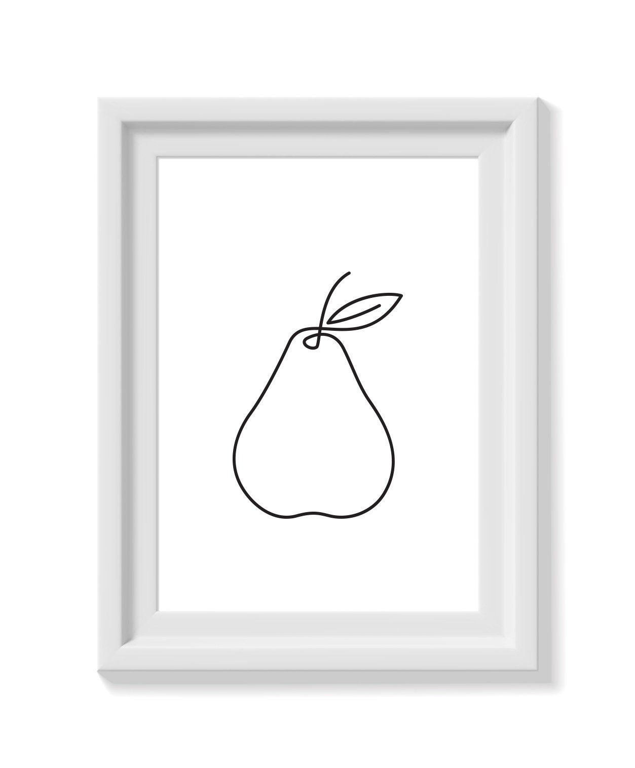 Abstract Pear Fruit Line Art Pear Wall Art Minimalist | Etsy