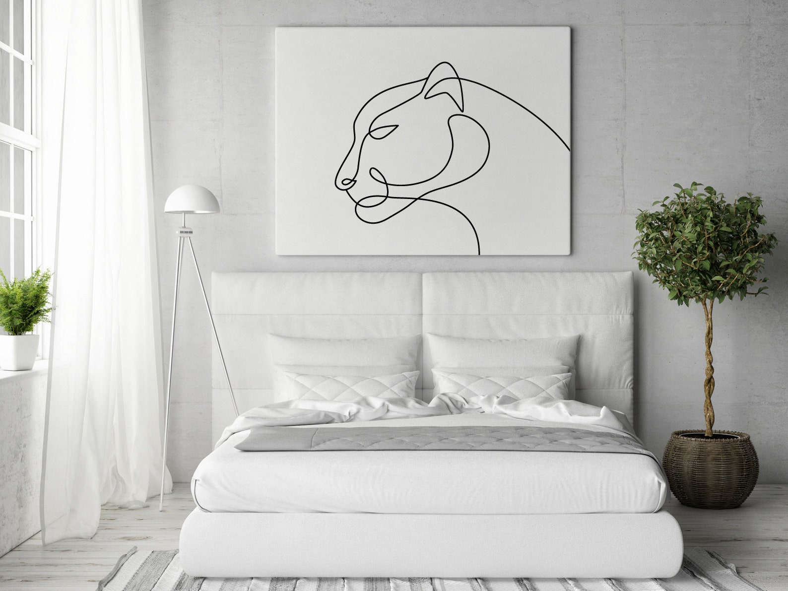PRINTABLE Abstract Panther Line Drawing One Line Art Panther - Etsy