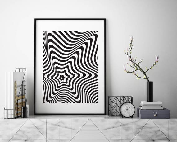 A5 A4 A3 Wall Decor Abstract Geometric 3D Optical Illusion Art Print Poster