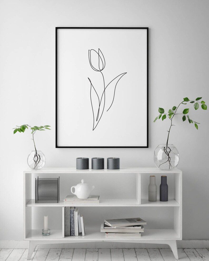 Arte Della Parete Su Tela 5 Pezzi Vintage Fiori Di Tulipano Stampe D'Arte Da Parete