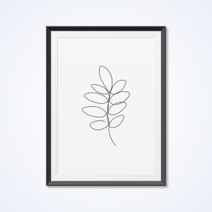 Botanical Line Drawing Line Art Black and White Wall Art - Etsy