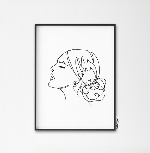 Woman One  Line  Drawing Face Portrait Abstract Simple Line  