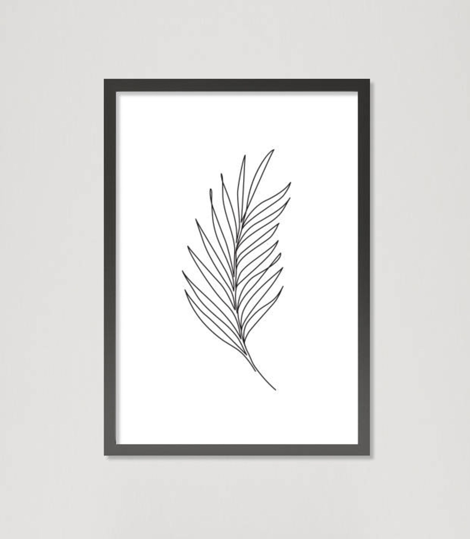 Palm Leaf Print Plants Line Art Abstract Wall Print - Etsy