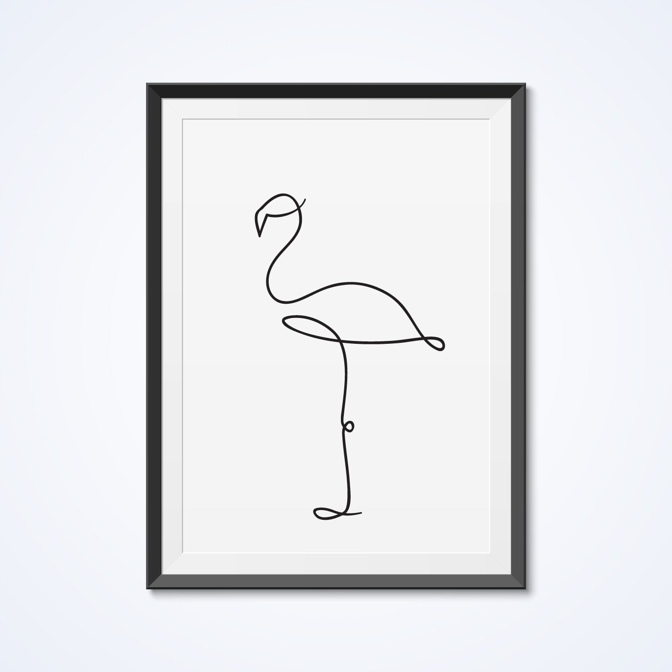 Flamant Rose Dessin Noir Et Blanc Décoration murale flamant rose. Art minimaliste. Dessin de - Etsy Canada