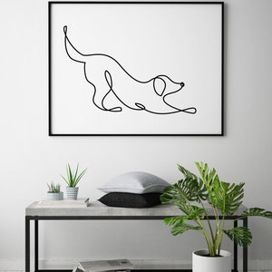 Abstract Dog Print Single Line Drawing Minimalistic Art - Etsy