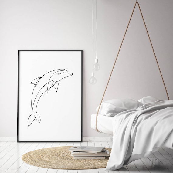 Kiwistar Delfin Linee – Delfini Adesivo in 6 Dimensioni – Wall