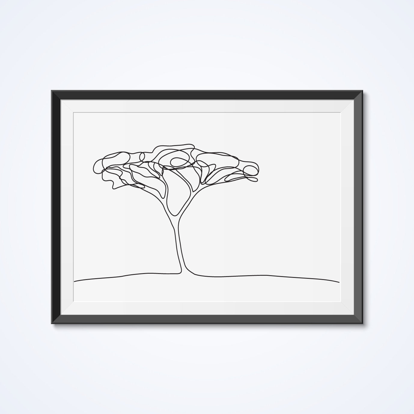 God følelse petroleum Sporvogn Abstract Tree Print Single Line Drawing Minimalistic Wall | Etsy