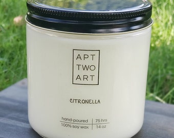 Citronella scented soy candle hand poured