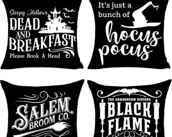 Decorative pillow covers, hocus pocus, Salem pillow covers