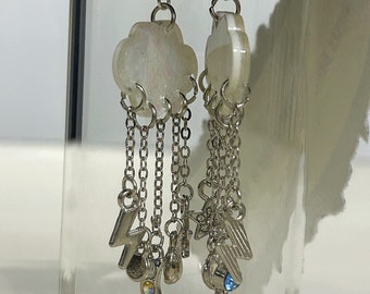 Raincloud dangle earrings; rain drop earrings; cloud earrings; dangle earrings