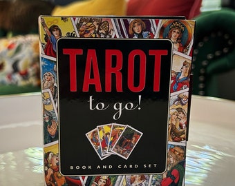 Tarot To Go Book and Deck, Travel Tarot Card set, Mini Tarot Card set with book