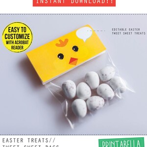 EASTER EGG FAVORS easter tweet sweet gifts perfect for kids easter sweets editable printable Easter Party Favors for kids