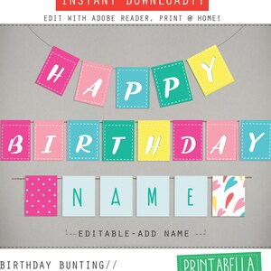 PRINCESS Bunting instant download party printables editable Princess Tea Party printable princess party decor princess banner