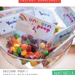 Rainbow unicorn poop Rainbow unicorn printables Rainbow unicorn party unicorn poop party favours and valentines gifts for kids