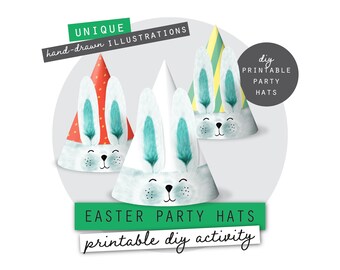 Easter Printable Bunny Hats | Dress-Up | Bunny Ears Party Props | Instant Download