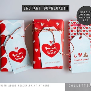 Valentines day wrapping paper valentines gift wrap with valentines gift tags