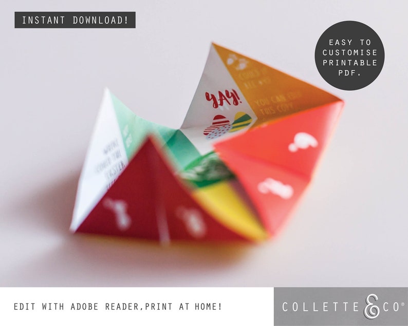 EASTER CHICK Fortune Teller Origami Easter Cookie Catcher EASTER Egg ...