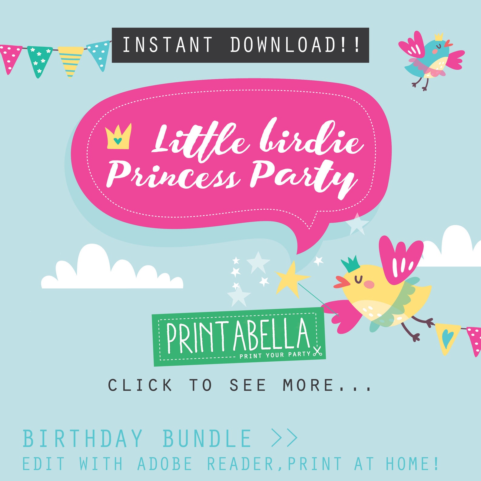 PRINCESS TEA Party Printables Princess Theme Party Pack Editable Tea ...
