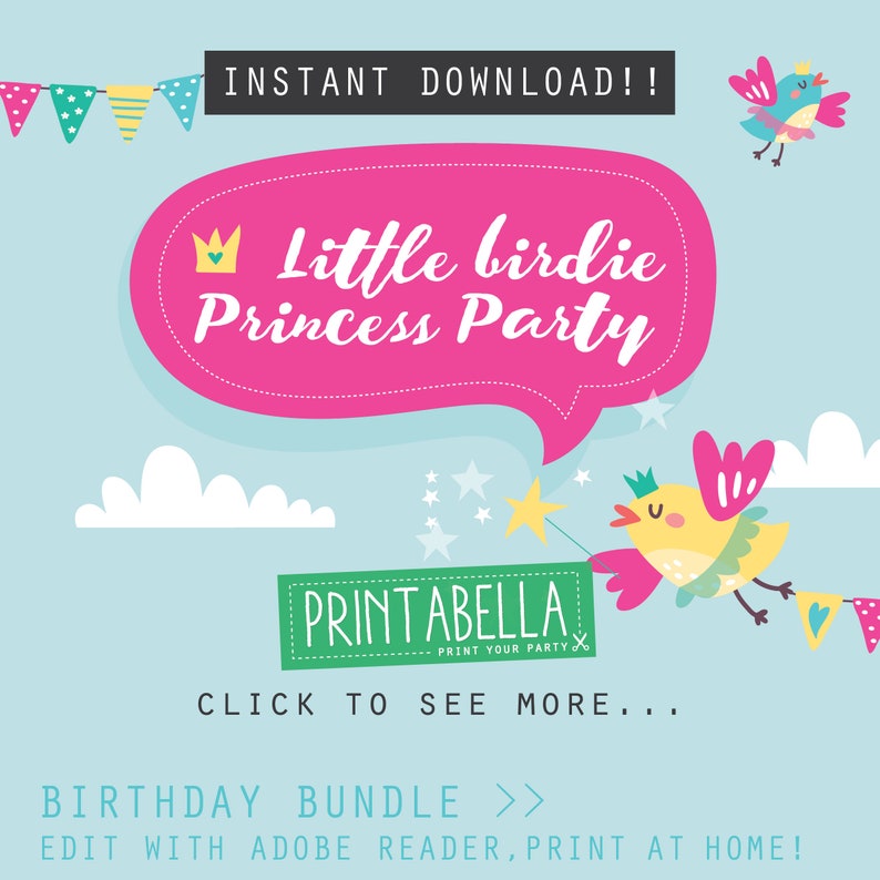 PRINCESS TEA Party Printables Princess Theme Party Pack Editable Tea ...