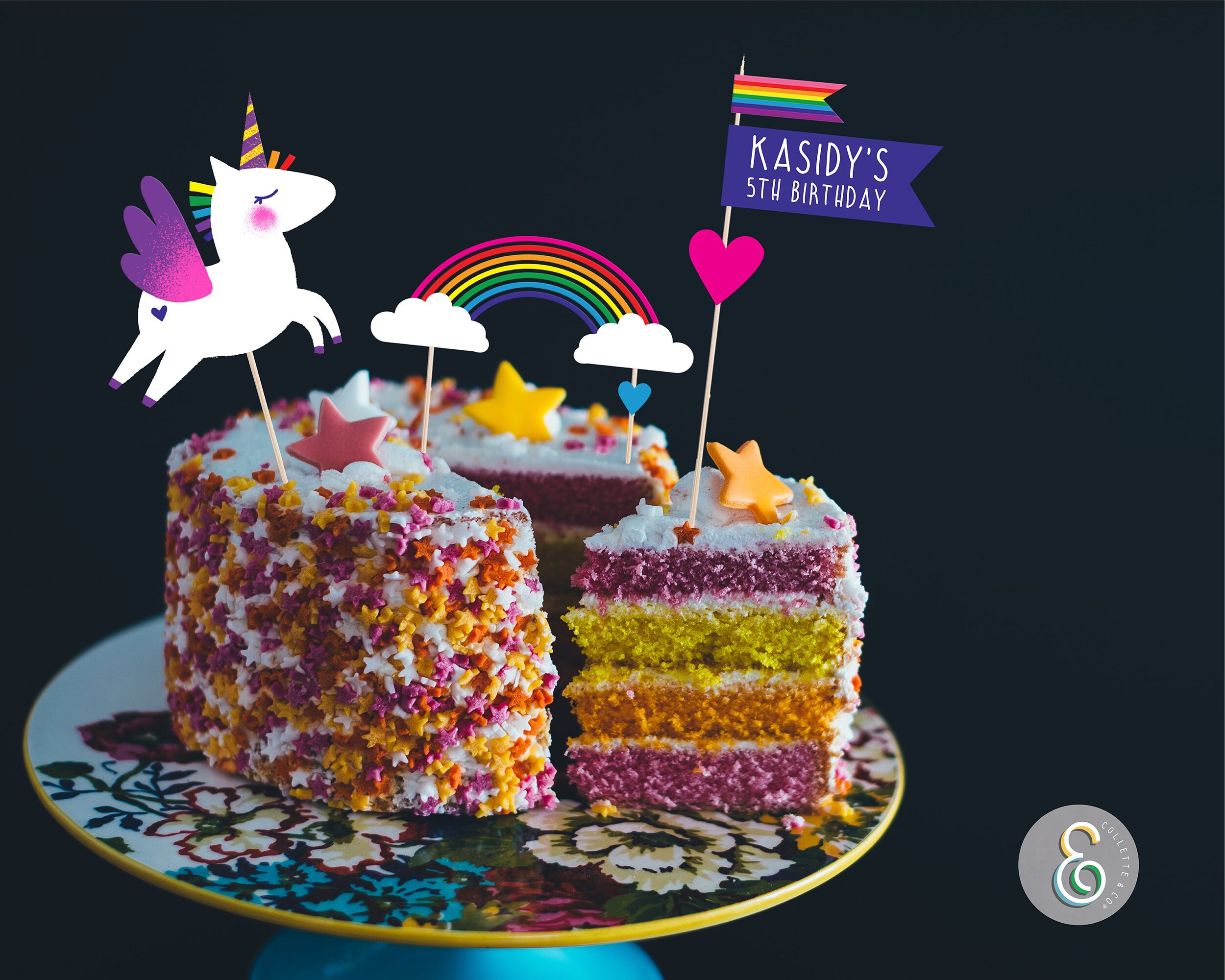 UNICORN Cake Topper, Printable Cake Toppers, Editable Cake Topper - Etsy