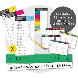 Multiplication Practice Sheets 2–12 | Times Tables Worksheets | Printable Math PDF Download