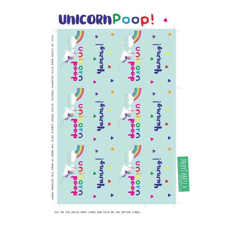 Rainbow Unicorn Poop Rainbow Unicorn Printables Rainbow - Etsy