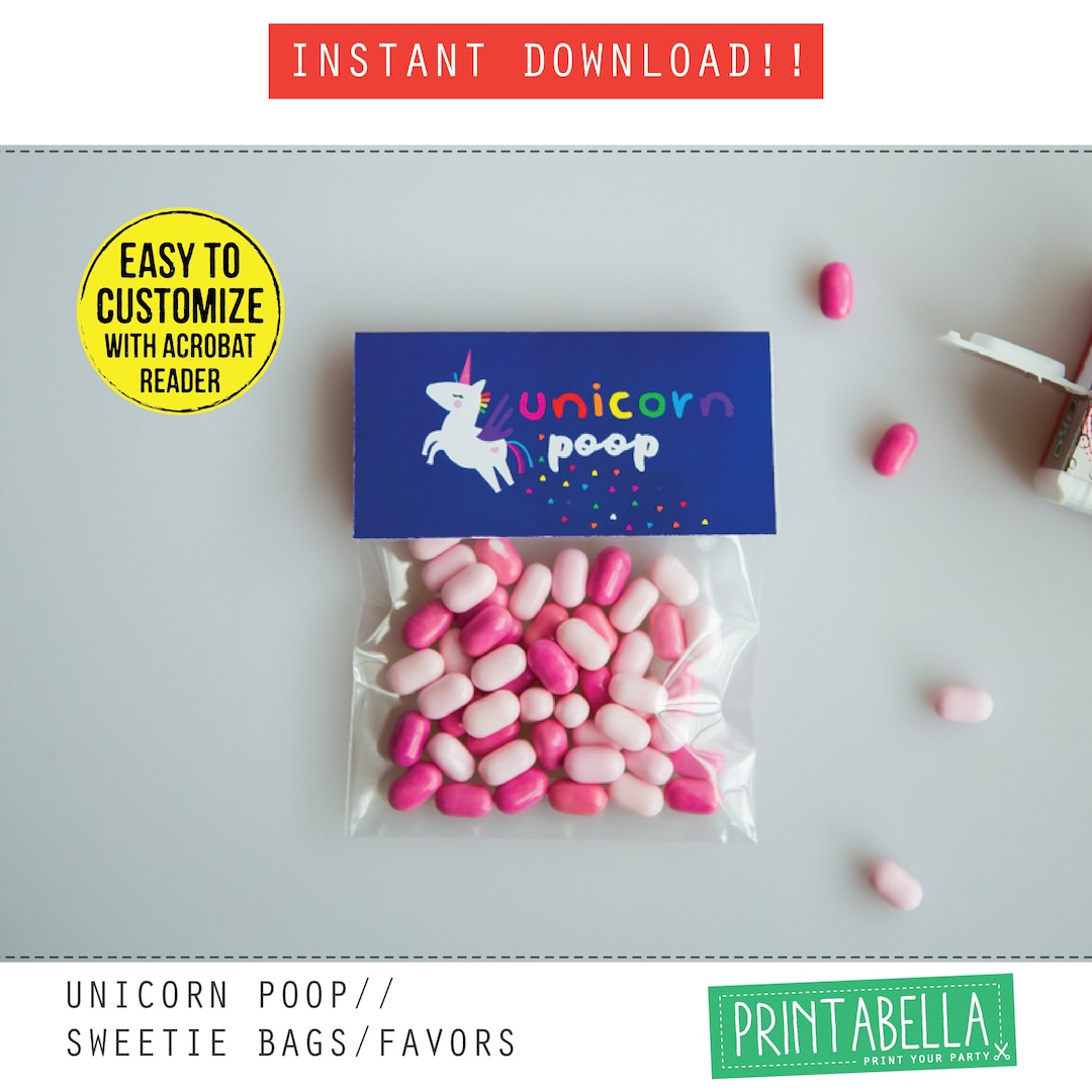 EDITABLE Rainbow Unicorn Poop Labels Rainbow Unicorn Printables Unicorn ...