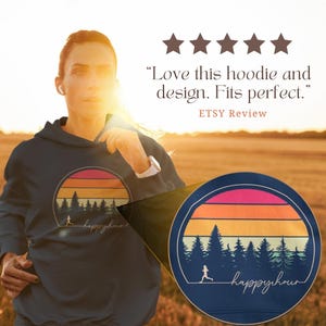 Moletom com capuz estilo vintage RUNNER | Moletom com capuz feminino | Ideia de presente para corredor, maratona ou cross country | Suéter com capuz para outono e inverno