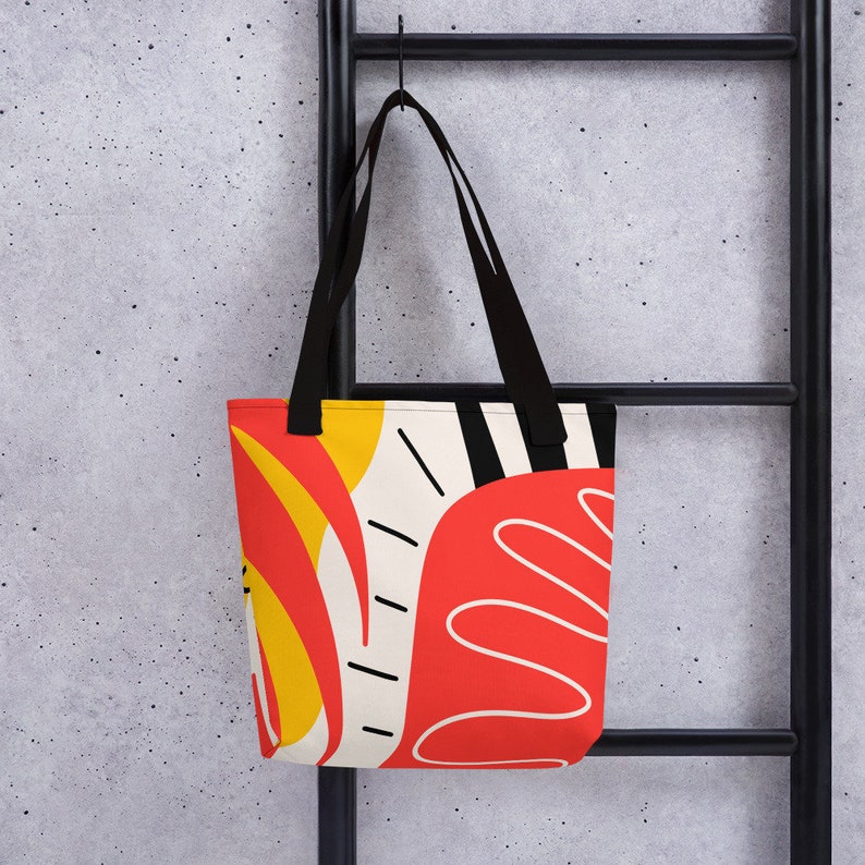 Beige Shopper Bag Minimal Art Bag Tote bag Gift Idea Matisse Abstract Art Tote bag Red Tote Bag Top Shop Tote Bag Must Have Bag